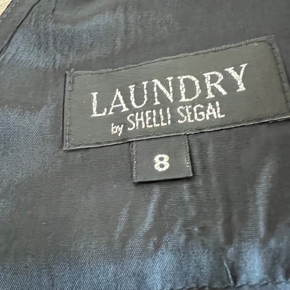 Laundry By Shelli Segal Black Crepe Open Back Cocktail Dress Size 8 - Picture 6 of 9
